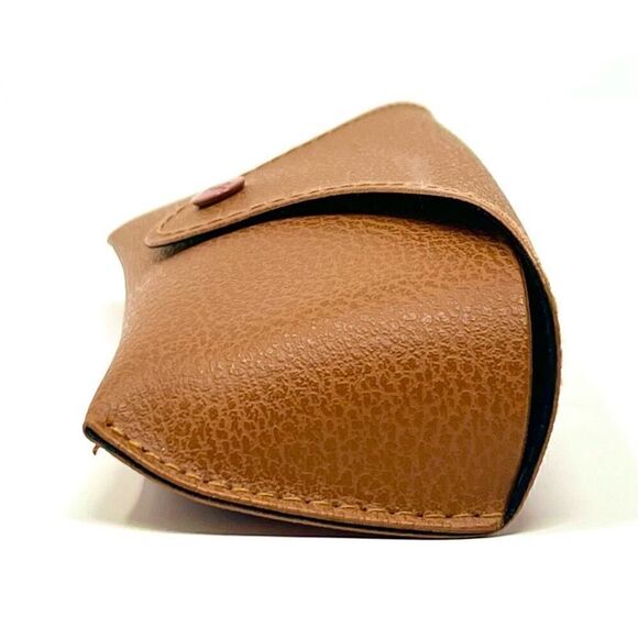 Ray-Ban Tan Brown Leather Sunglasses Eyeglasses Case + Microfiber Cleaning Cloth - Picture 3 of 12